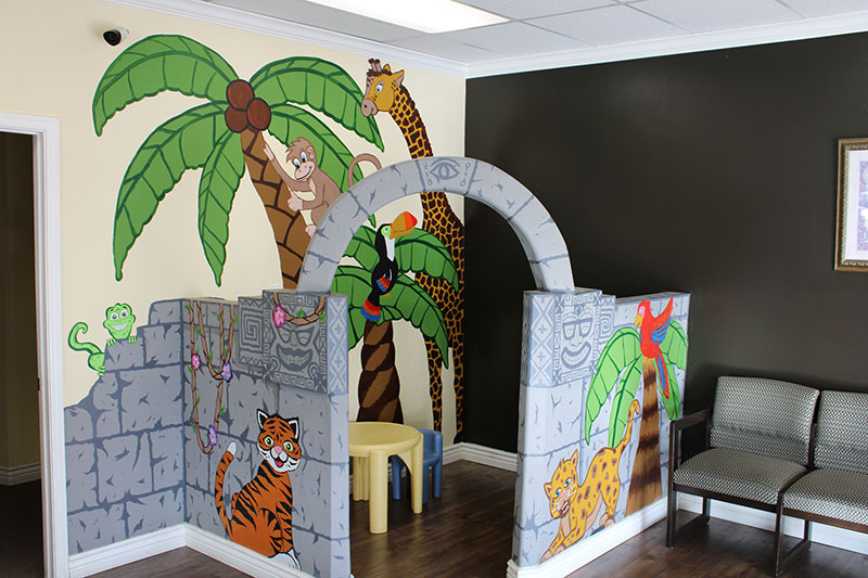 Waiting area and kids play space at Desert Family Eye Care and Reed Family Vision Center